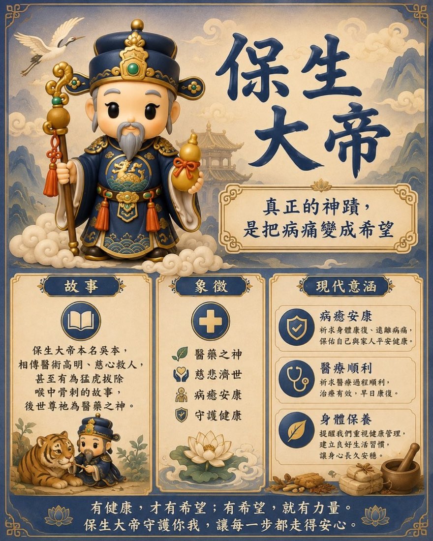 保生大帝繁體中文簡介牌卡