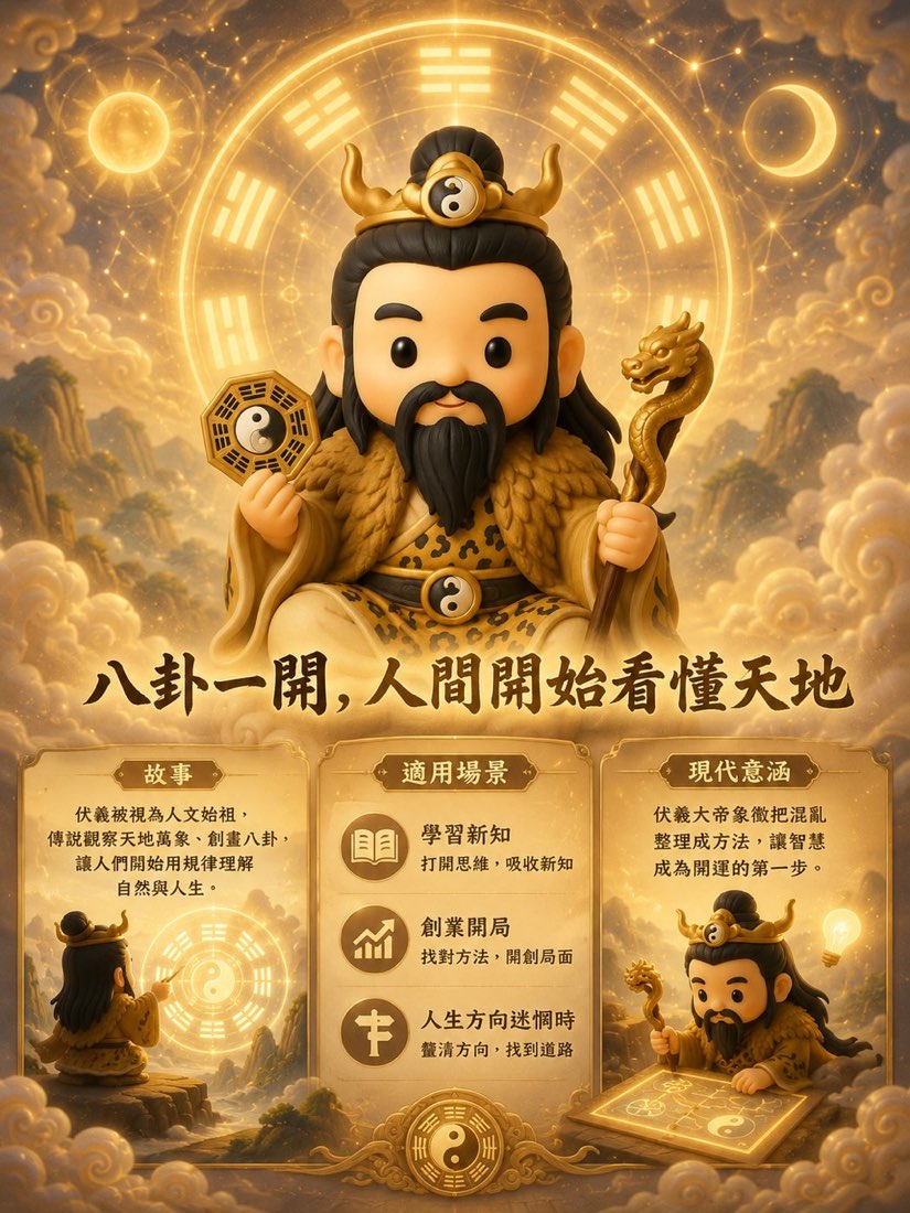 伏羲大帝繁體中文簡介牌卡