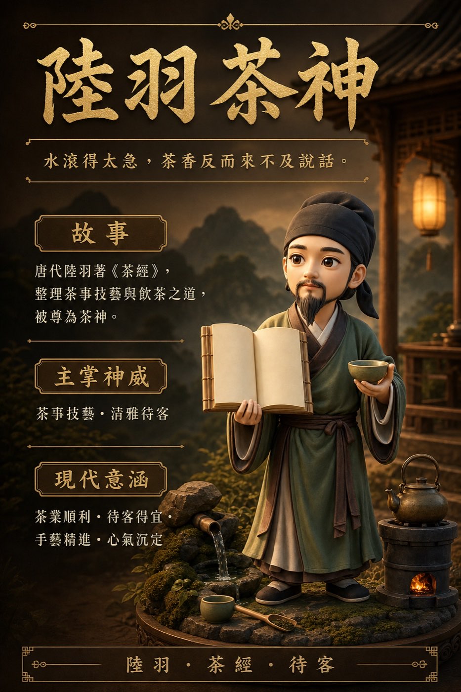 陸羽茶神繁體中文簡介牌卡