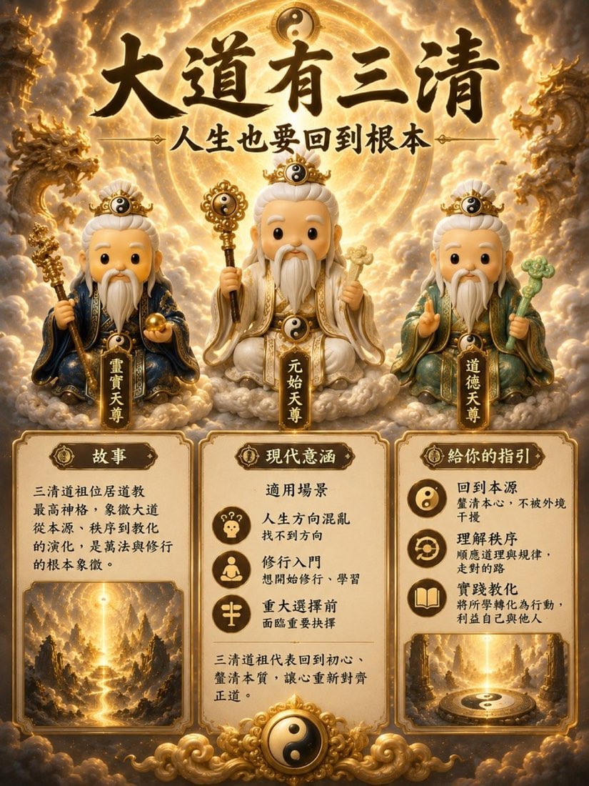 三清道祖繁體中文簡介牌卡